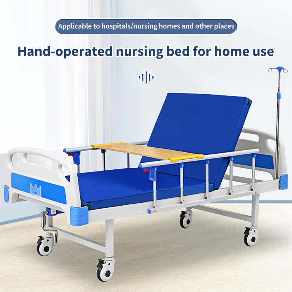 FLOWER MEDICAL hospital furniture steel coating single/one crank manual clinic bed for patient use FB-M1-1