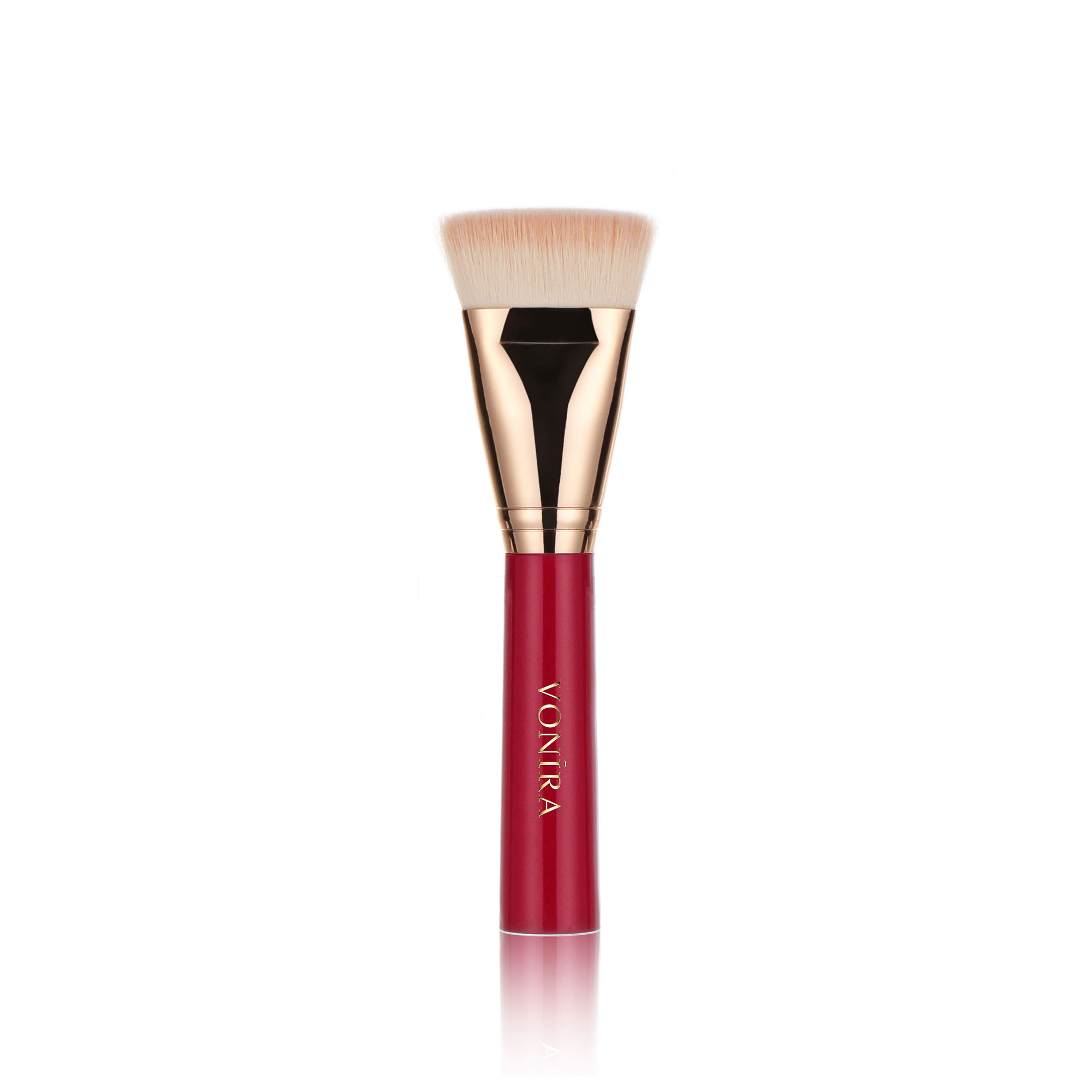 Vonira Pro Face Synthetic Flat Sculptor Contouring Brush With Gold Pink Hair Private Label Make up Blender Brushes OEM