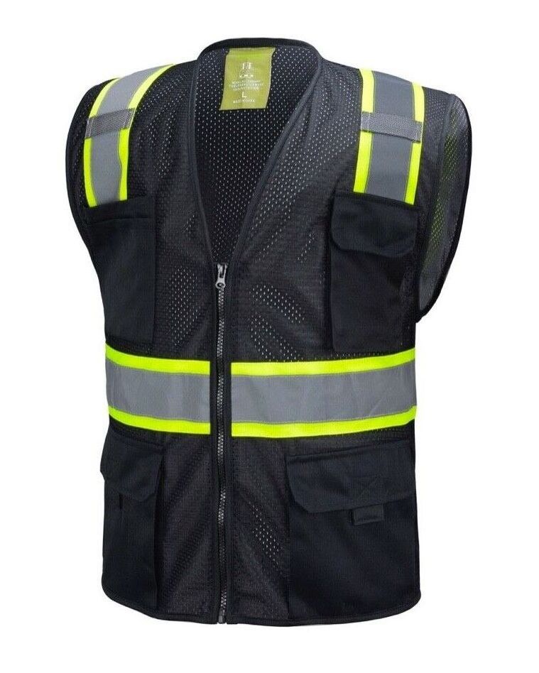 New Custom Design Black Two Tones Safety Vest ,With Multi-Pocket Tool