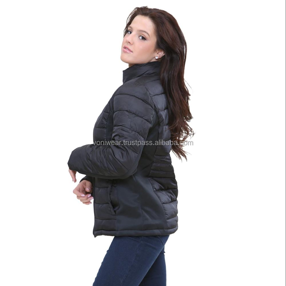 Womens Quilted Jacket Zip Up Puffer Regular Winter Warm Outdoor Coat Custom Design Women Ladies Bubble Puffer Jacket