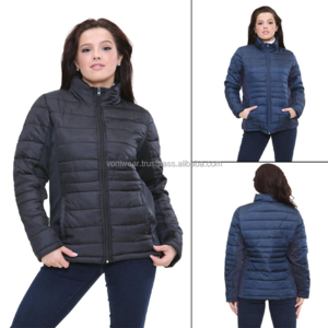 Womens Quilted Jacket Zip Up Puffer Regular Winter Warm Outdoor Coat Custom Design Women Ladies Bubble Puffer Jacket