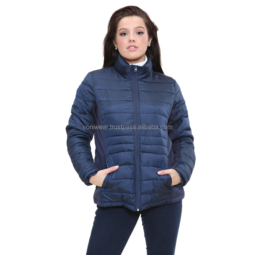 Womens Quilted Jacket Zip Up Puffer Regular Winter Warm Outdoor Coat Custom Design Women Ladies Bubble Puffer Jacket