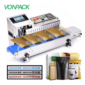 FR-1600 Stainless Steel Automatic Horizontal Plastic Film Bags Heat Sealing Machine Continuous Band Sealer Machine