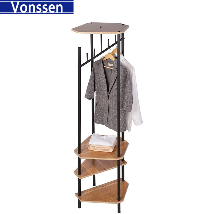 Corner Hall Tree Perfect Choice for Small Spaces Entryway Hall Tree Coat Rack Freestanding Storage with Shoe Shelf