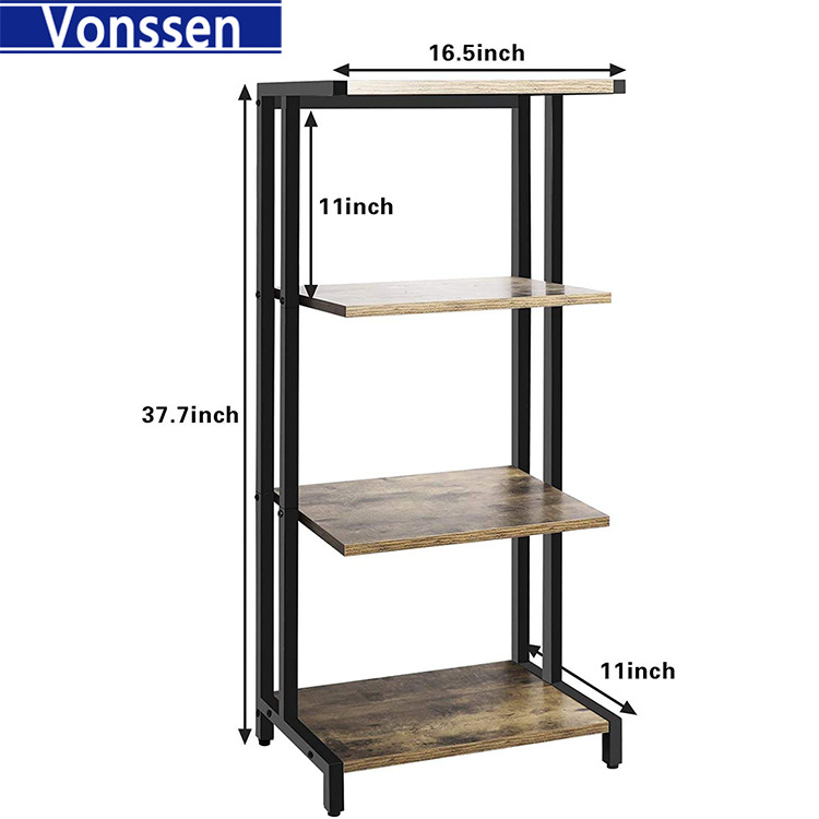 4 Tier Bathroom Stand Shelf Multifunctional Compact Display Rack Small Floor Shelving Display Unit Industrial Corner Shelves