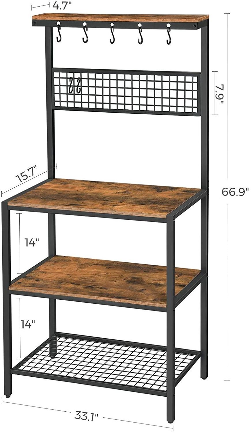 New Kitchen Industrial Kitchen Storage Baker Rack Storage Holders & Racks Modern Multifunction Home Office Mdf&metal Everyday