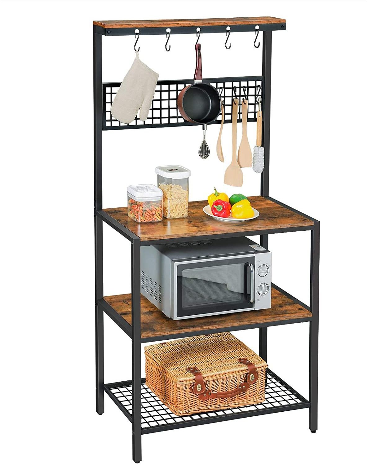 New Kitchen Industrial Kitchen Storage Baker Rack Storage Holders & Racks Modern Multifunction Home Office Mdf&metal Everyday