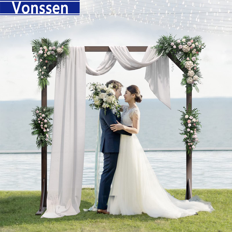 Wooden Wedding Backdrop Stand Ceremony Arch Bridal Background Decoration for Outdoor Birthday Party Memorial Day