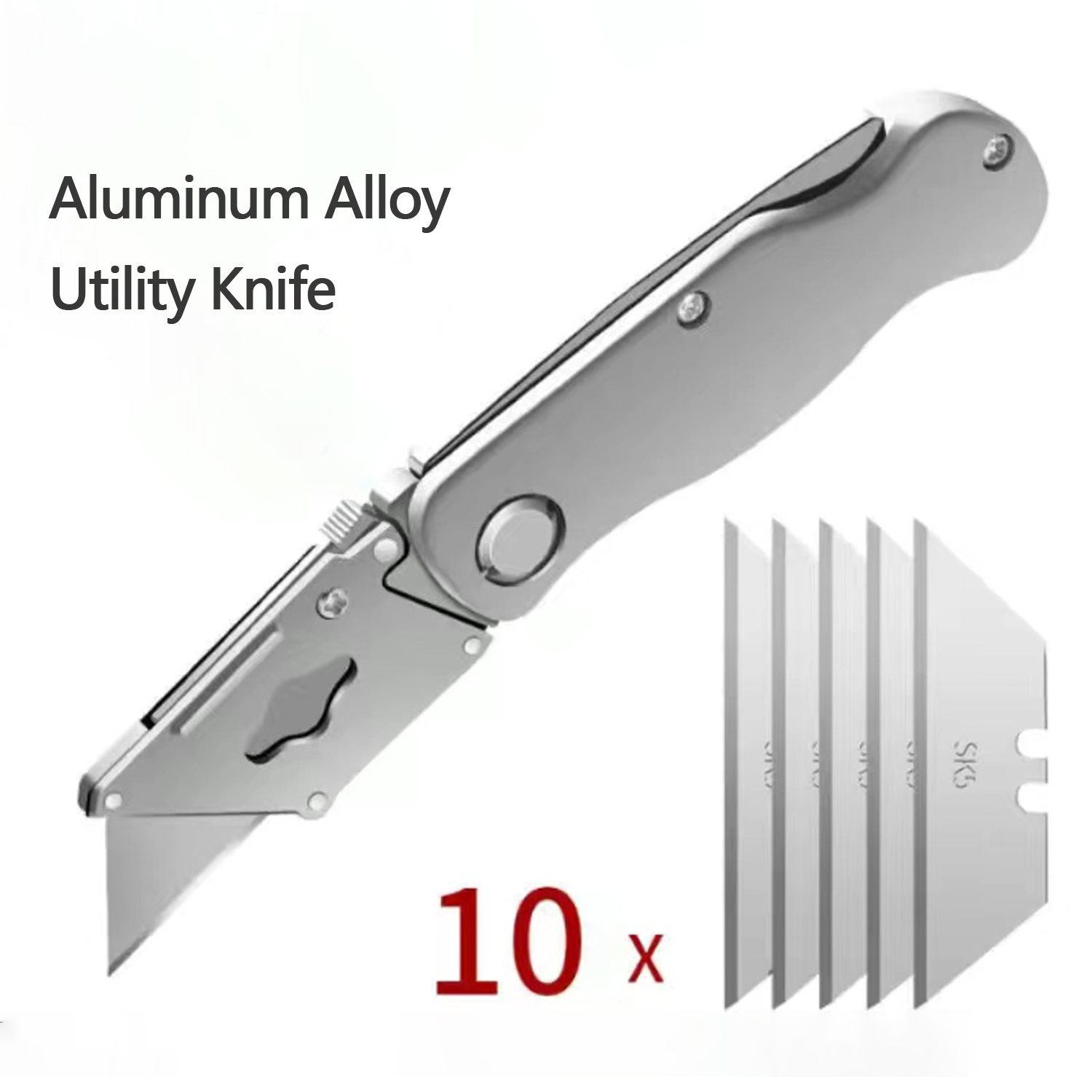 folding Utility Knife, Box Cutter Retractable Foldable Heavy Duty Quick Change blade