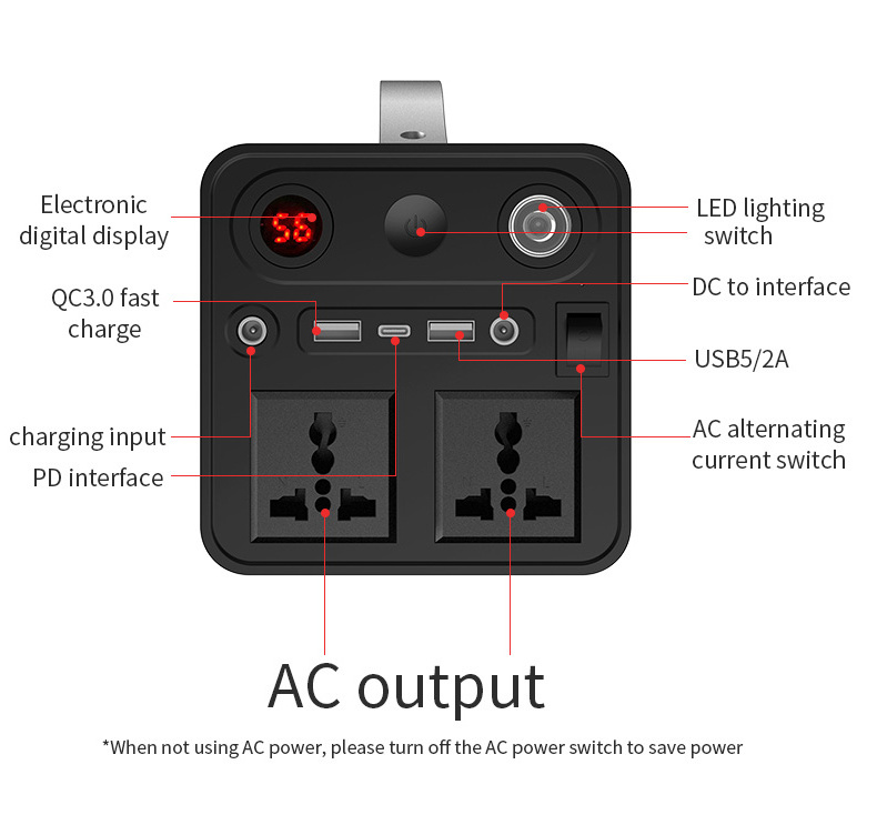 Cheap Power Station 300W 500W 1000W Portable Solar Generator Emergency Battery with Universal US EU Japan AC Socket