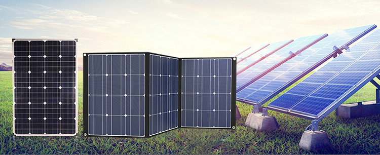 New 50W 100W Solar Panel To Charge Portable Solar Generator Camping Portable Flexible Solar Panel Foldable