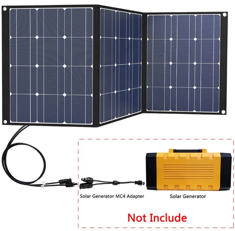 60Watt Portable Foldable Solar Panel Kit Rv Camping Trailer Emergency Power 50W 100W Portable Solar Panels for Solar Generator