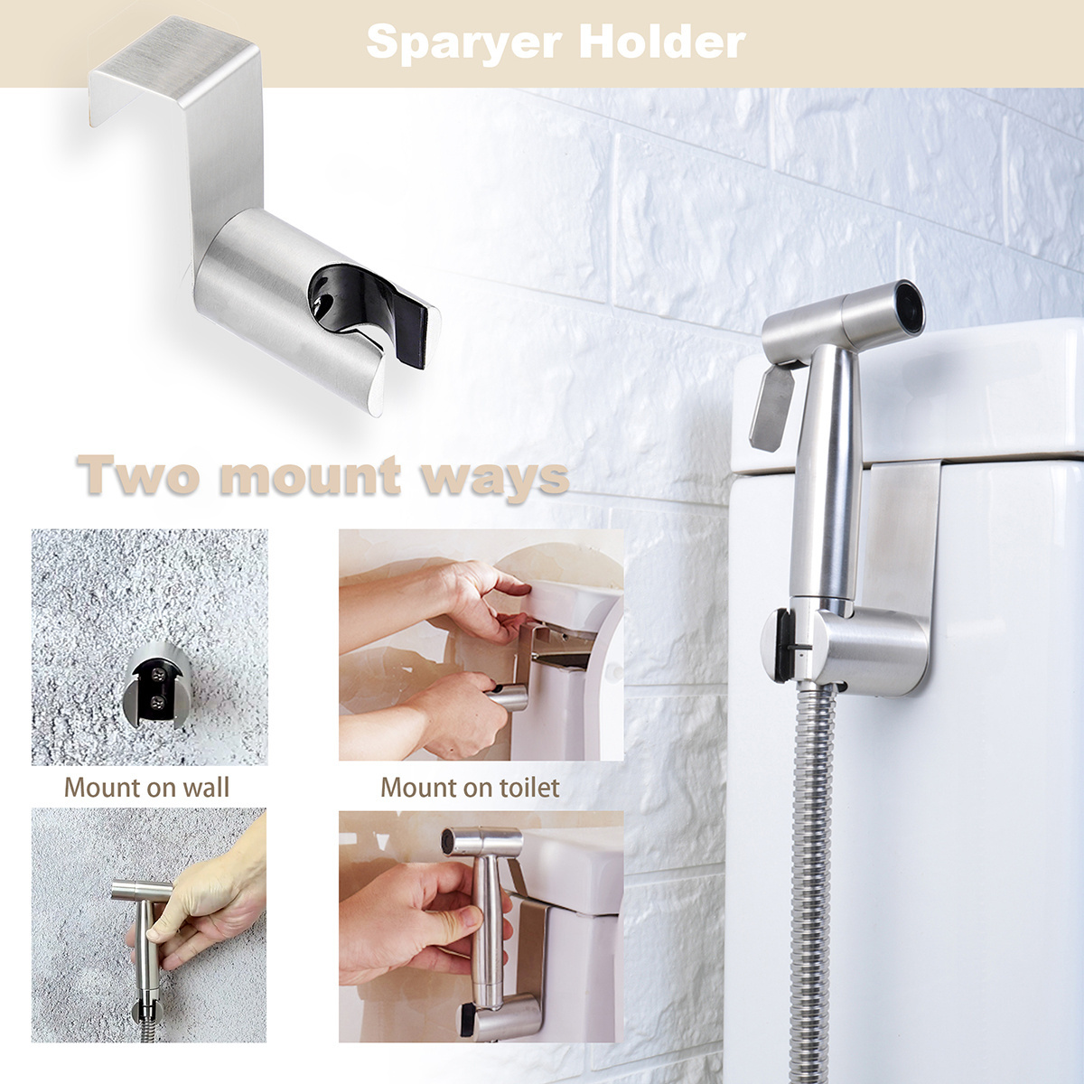 Voriva Hot Sale luxury Household Stainless Steel Pressurized Toilet bidet Spray Handheld Shower heads Bidet Sprayer Washer set