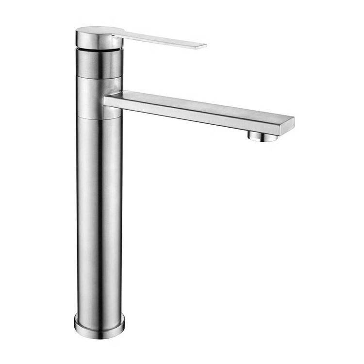 Stainless Steel Freestanding Modern Bathroom Faucet Single Handle Vanity Sink Faucet Rust Free Matte Black Taps Faucet Basin