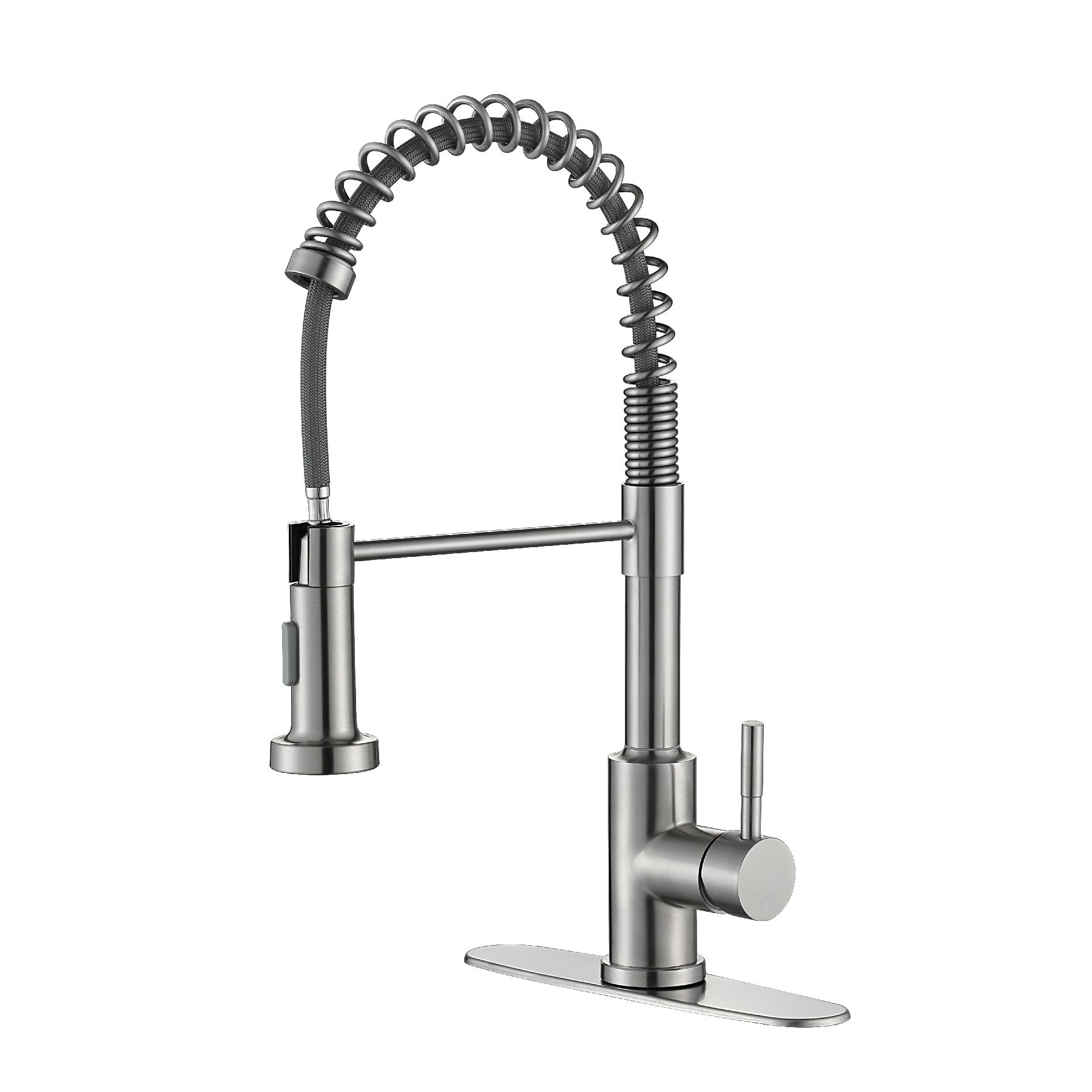 Modern 304 Stainless Steel Kitchen Sink Brushed Gold Pull Down Faucet Smart Touch Sensor Matte Black Kitchen Faucet