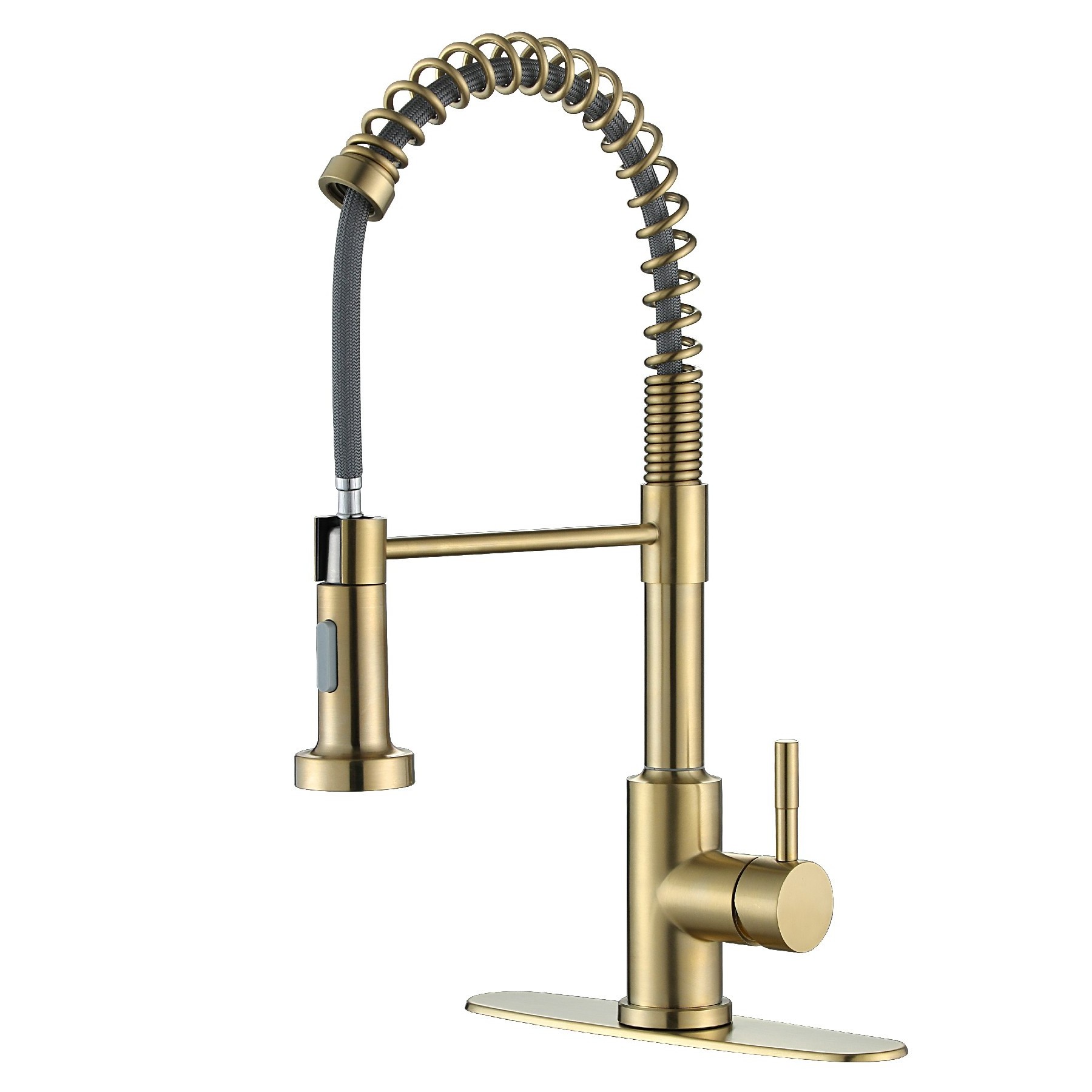 Modern 304 Stainless Steel Kitchen Sink Brushed Gold Pull Down Faucet Smart Touch Sensor Matte Black Kitchen Faucet