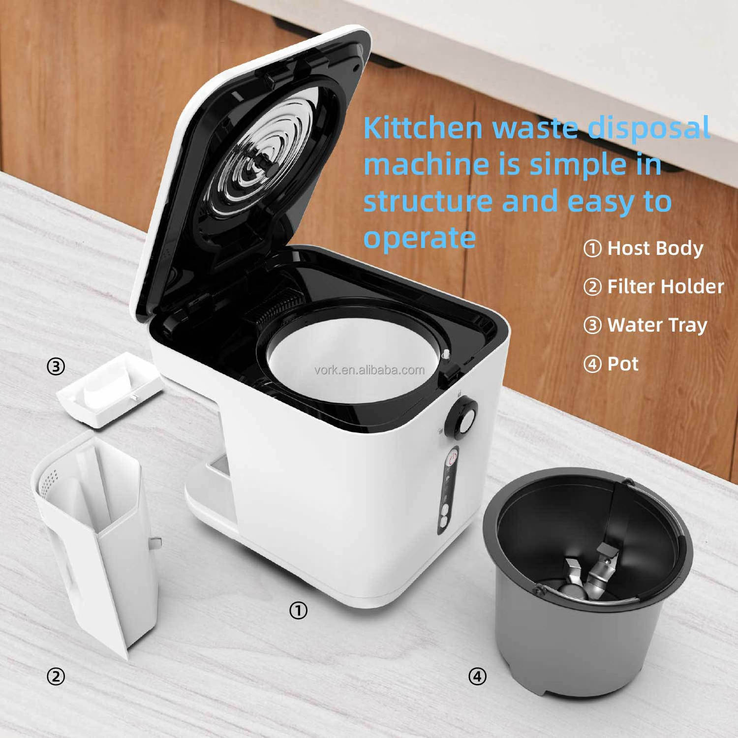 Household home portable electric kitchen recycling food waste composter garbage disposer machine