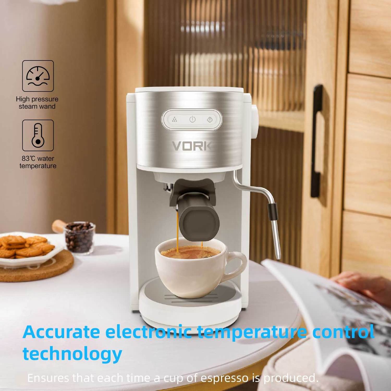 New design ULKA 15bar 20bar pump espresso coffee machine home office electric automatic coffee machine