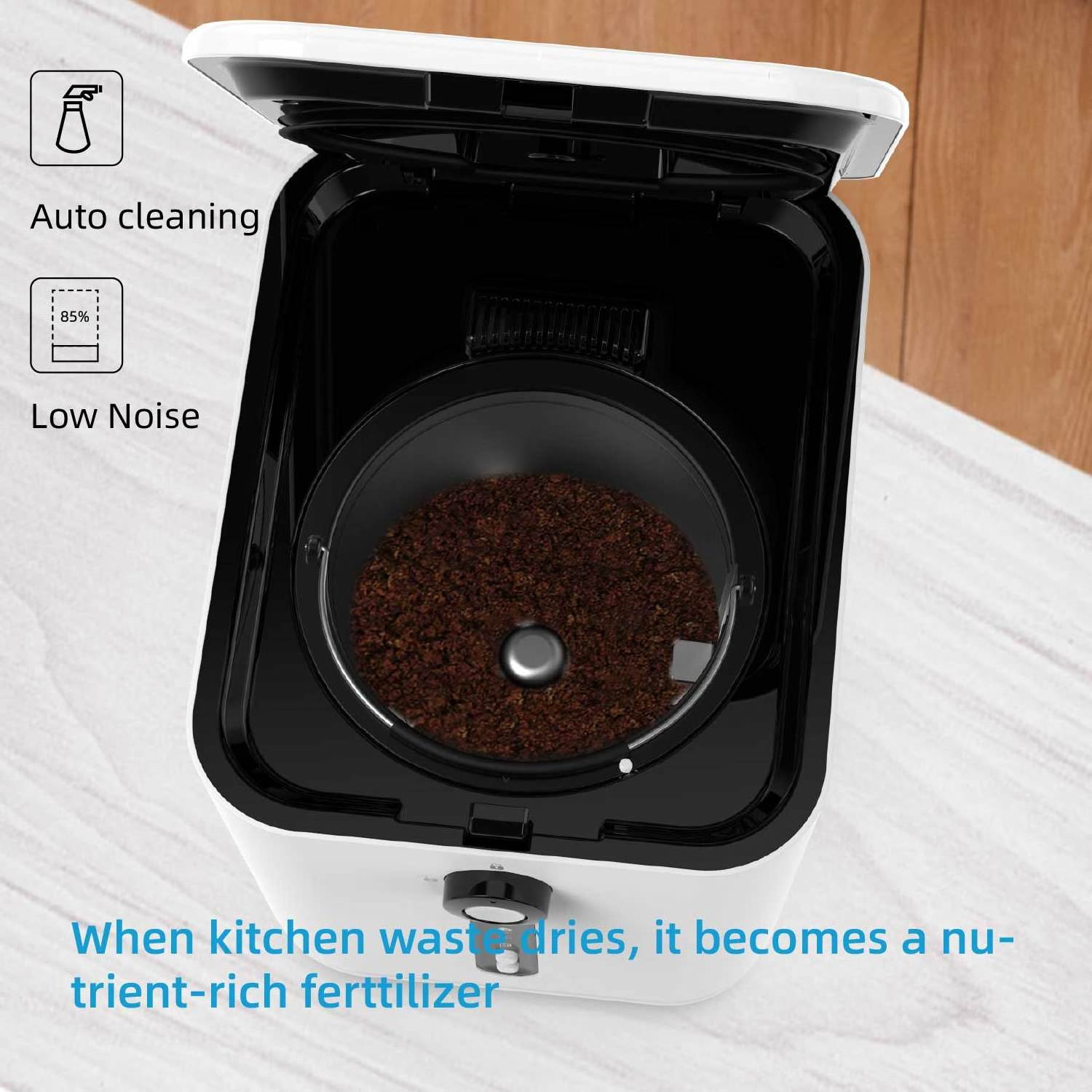 Small Garbage Disposer Indoor Household Kitchen Food Waste Trash Can Food Waste Composting Waste Disposer Factory Wholesale 500W