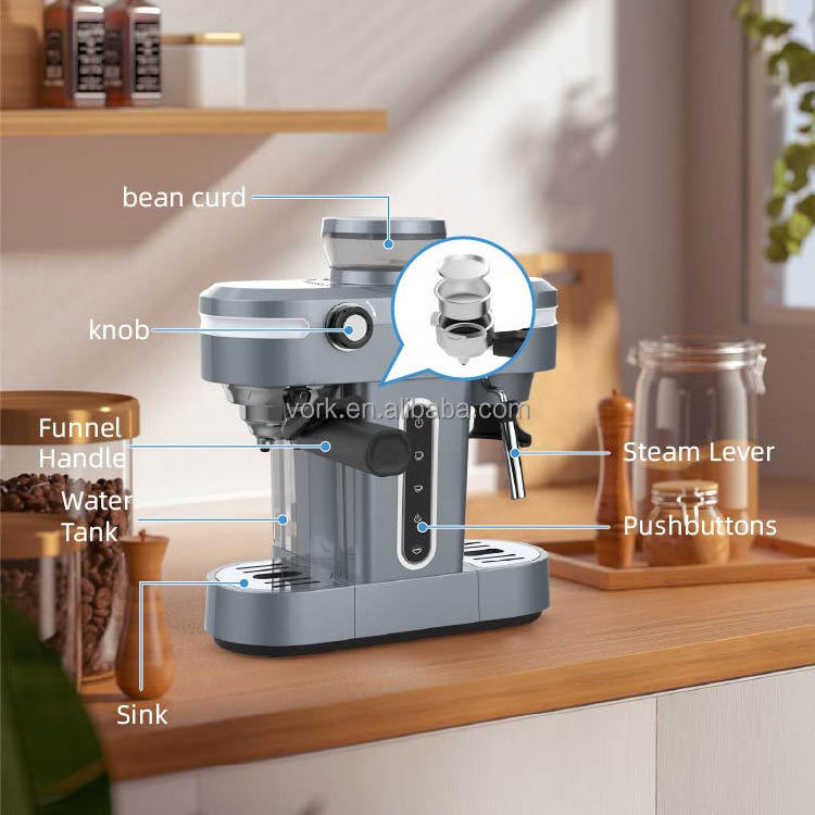 20 bar  pump bean to cup espresso coffee machine coffee maker with grinder coffee machine