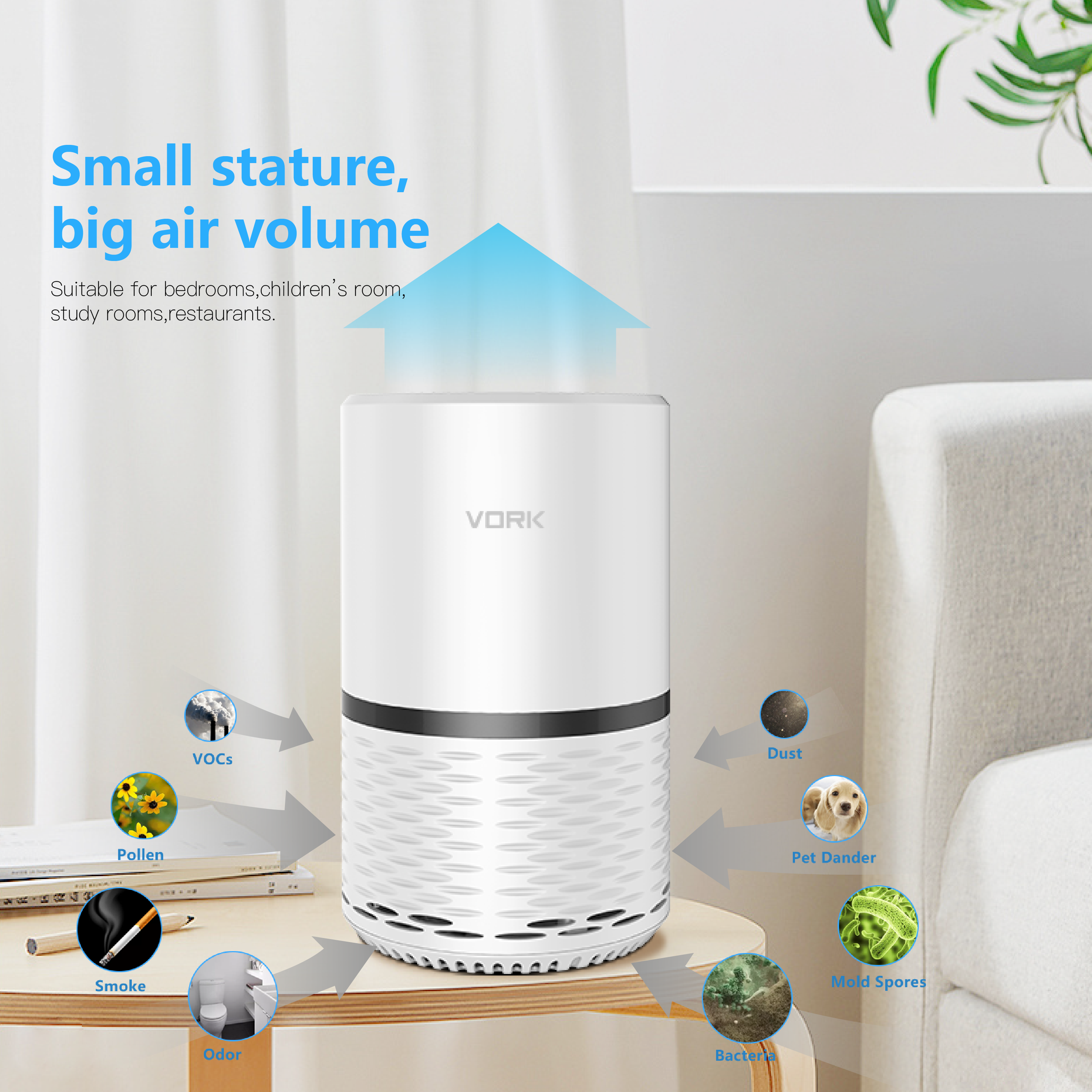 Wholesale Home Furnishings Business Beautiful Type Best Negative Ion smoke air purifier