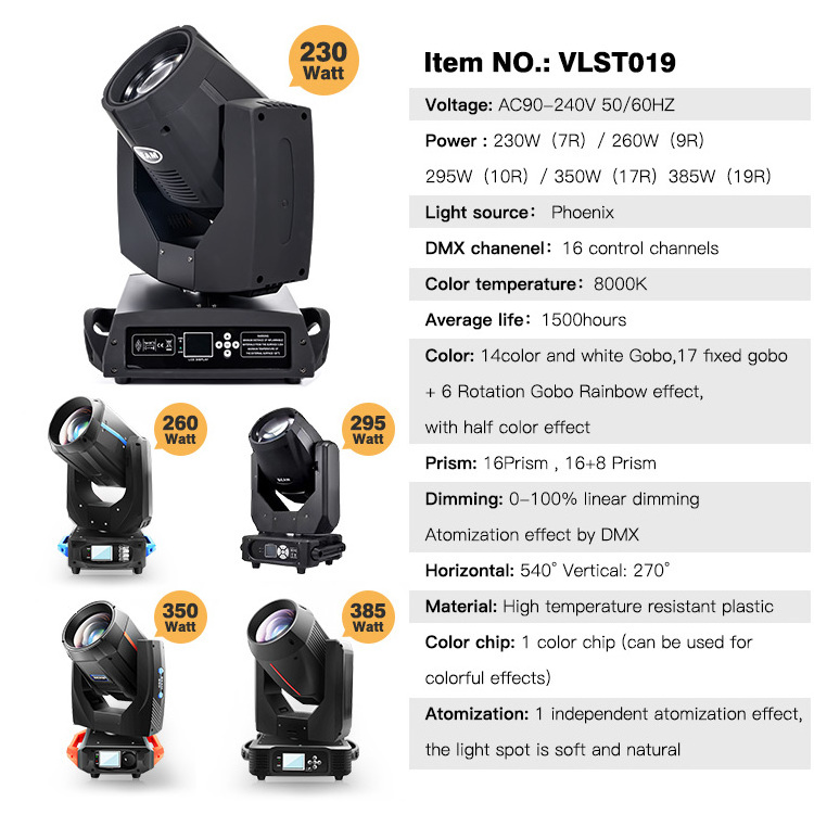 Vorlane good quality 230W 250W Beam Moving Head Light Disco Light Dj Laser Beam Light for event