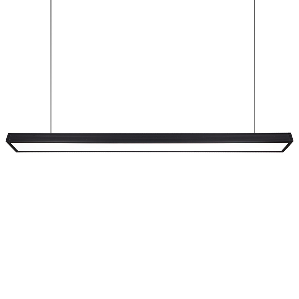 Nice dining room black led linear pendant light modern led office light hanging fixture linear light for indoor room