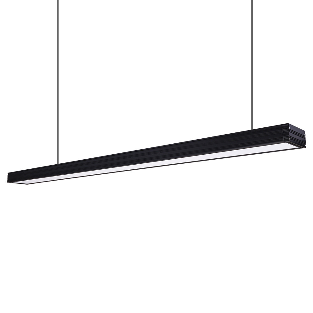 Nice dining room black led linear pendant light modern led office light hanging fixture linear light for indoor room