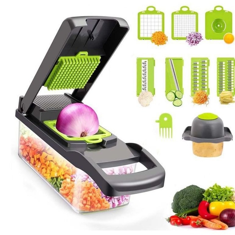 14 In 1Multi Vegetable Chopper Metal And Salad Cutter Vegetable Chopper With Container Vegetable Chopper