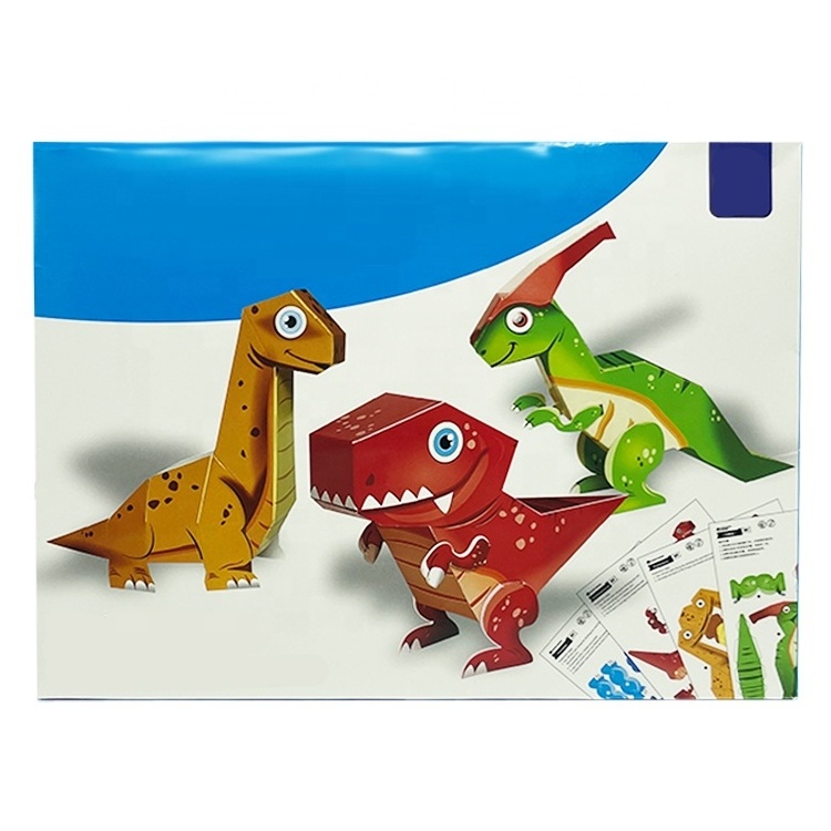 Children Easy dinosaur diy toys Craft 3D Origami Paper Folding Kit