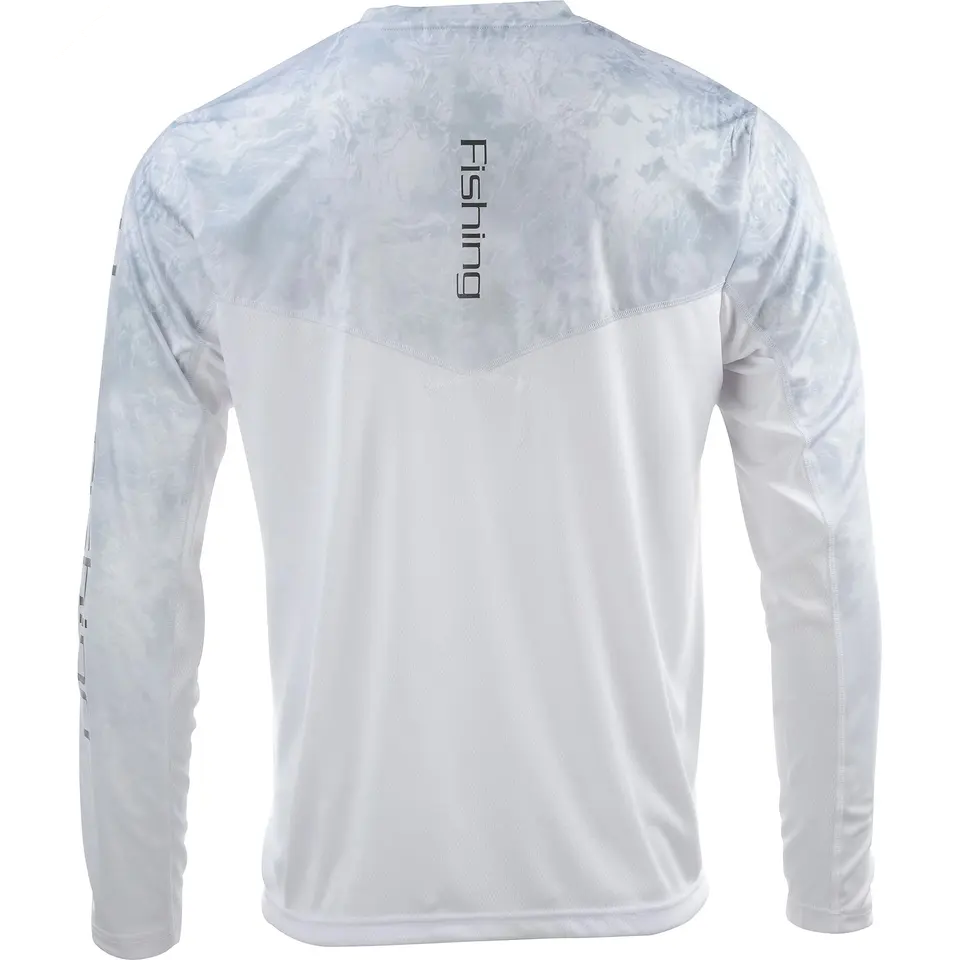 Custom UPF 50+ Sun Protection Men's Fishing Shirts Long Sleeve Moisture Wicking Polyester Spandex Fishing Shirt