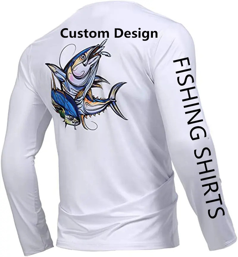 Custom Design Your Own Fishing Jersey Sublimated Quick Dry UPF50+ Sun Protection Blank Fish Shirts Men Long Sleeve Fishing shirt