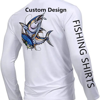 Custom Design Your Own Fishing Jersey Sublimated Quick Dry UPF50+ Sun Protection Blank Fish Shirts Men Long Sleeve Fishing shirt