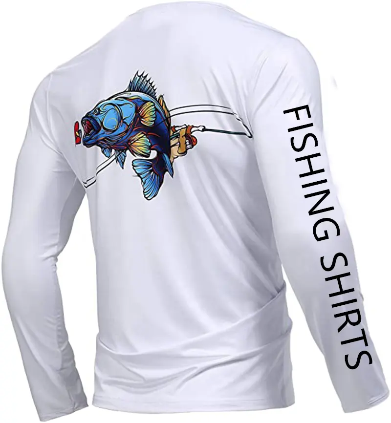 Custom Design Your Own Fishing Jersey Sublimated Quick Dry UPF50+ Sun Protection Blank Fish Shirts Men Long Sleeve Fishing shirt