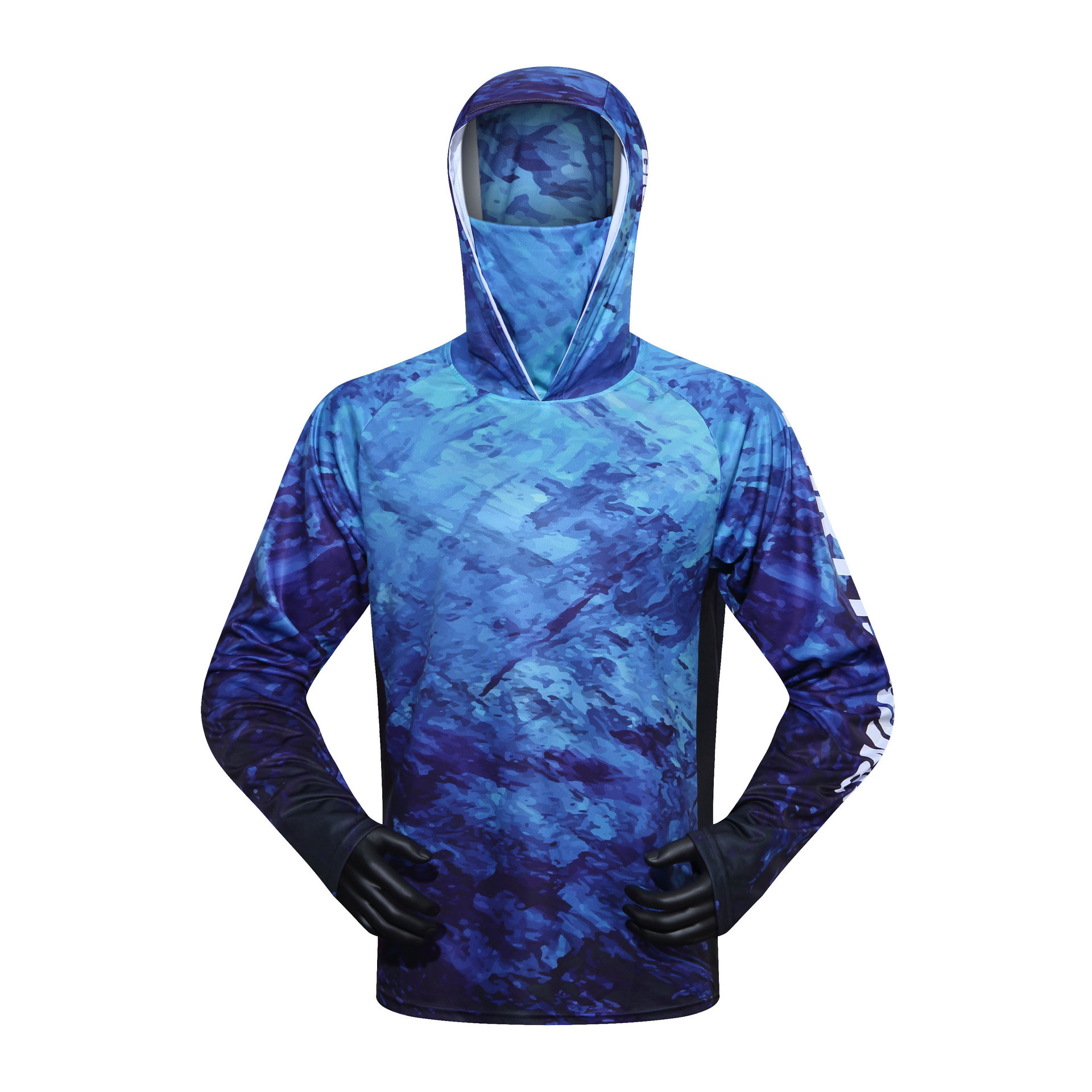 Custom Upf 50 Shirt  Rash Guard Performance Mens Shirts Long Sleeve Hoodie Mesh Vented Uv Sun Fishing Camo Hoodie