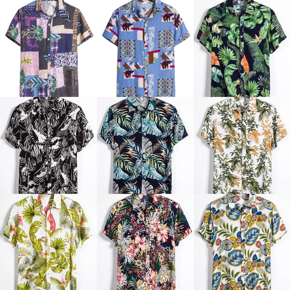 High Quality Wholesale Hawaiian Quick Dry Custom Cuban Collar Short Sleeve Button Up Down Bowling Hawaiian Shirt Men's Shirts