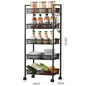 Kitchen Organizer Storage Shelf with Baskets Wholesale Metal Food Silver Storage Holders & Racks Store Display Stand Round