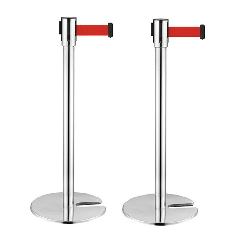 Factory crowd control retractable belt stand crash queue safety folding pole barrier stanchions post barricade queue manager