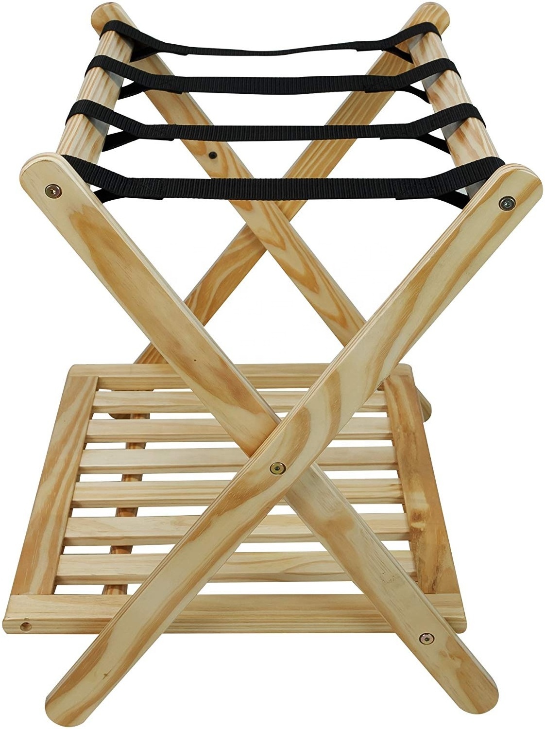 China Supplier Custom Made Wooden hotels Guest Room Suitcase Stand Baggage Holder Folding Luggage Rack for bedroom