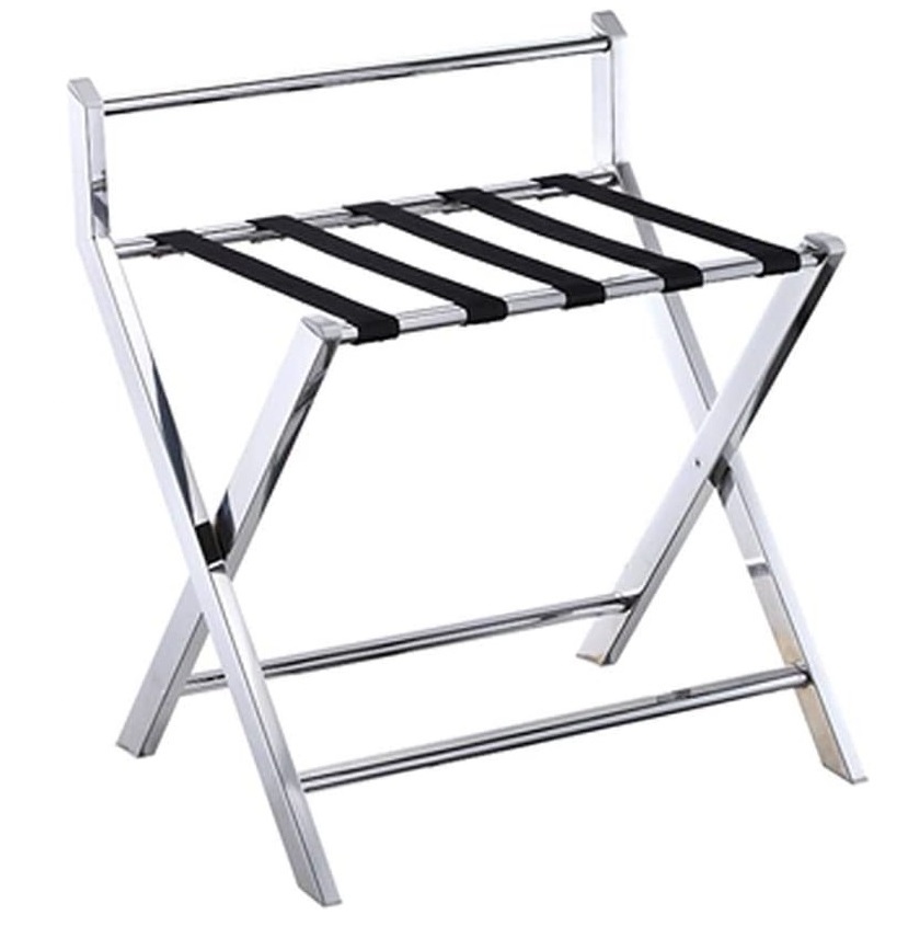 Hotel Bedroom Foldable Solid Wood Luggage Rack With Stand