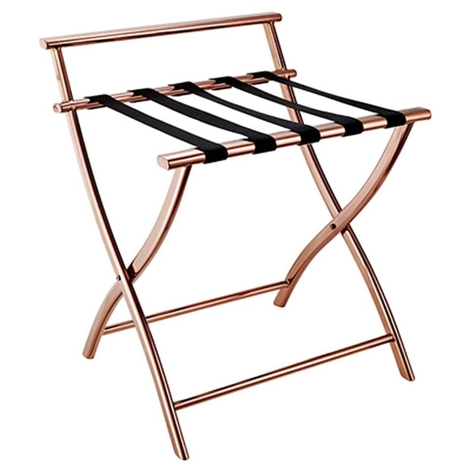 Hotel Bedroom Foldable Solid Wood Luggage Rack With Stand