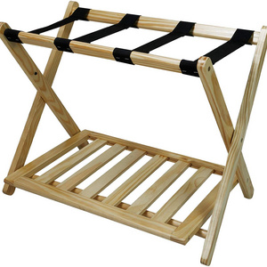 China Supplier Custom Made Wooden hotels Guest Room Suitcase Stand Baggage Holder Folding Luggage Rack for bedroom