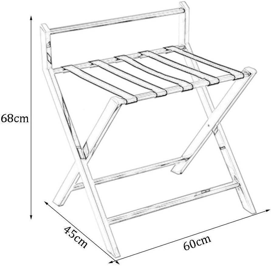 High Loading Capacity Folding Suitcase Baggage Stand With 5 Nylon Straps Hotel Metal Luggage Rack