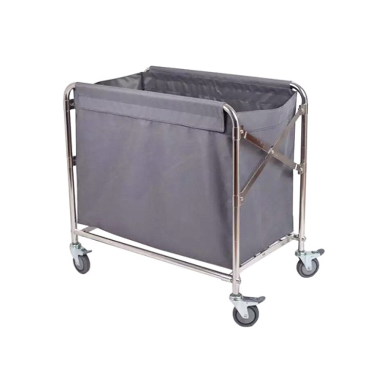 Hotel housekeeping rolling laundry baskets linen laundry trolley cart for laundry with wheels