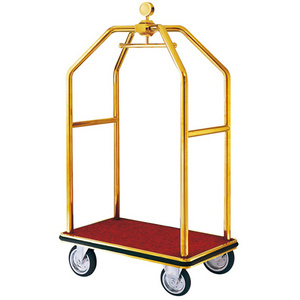 Wholesale Stainless Steel Luggage Trolley Hotel Lobby Cart