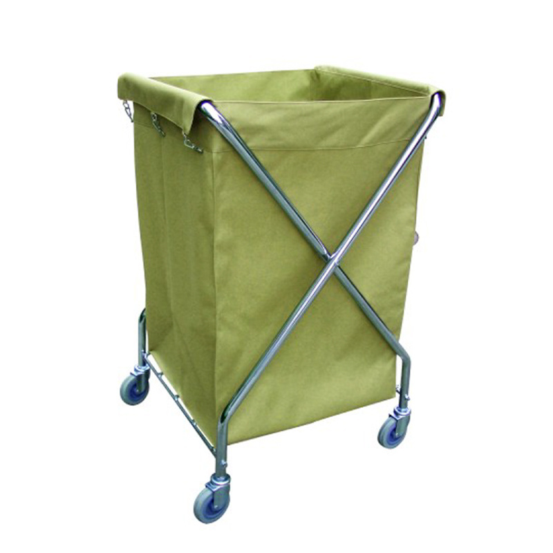 Hotel housekeeping rolling laundry baskets linen laundry trolley cart for laundry with wheels