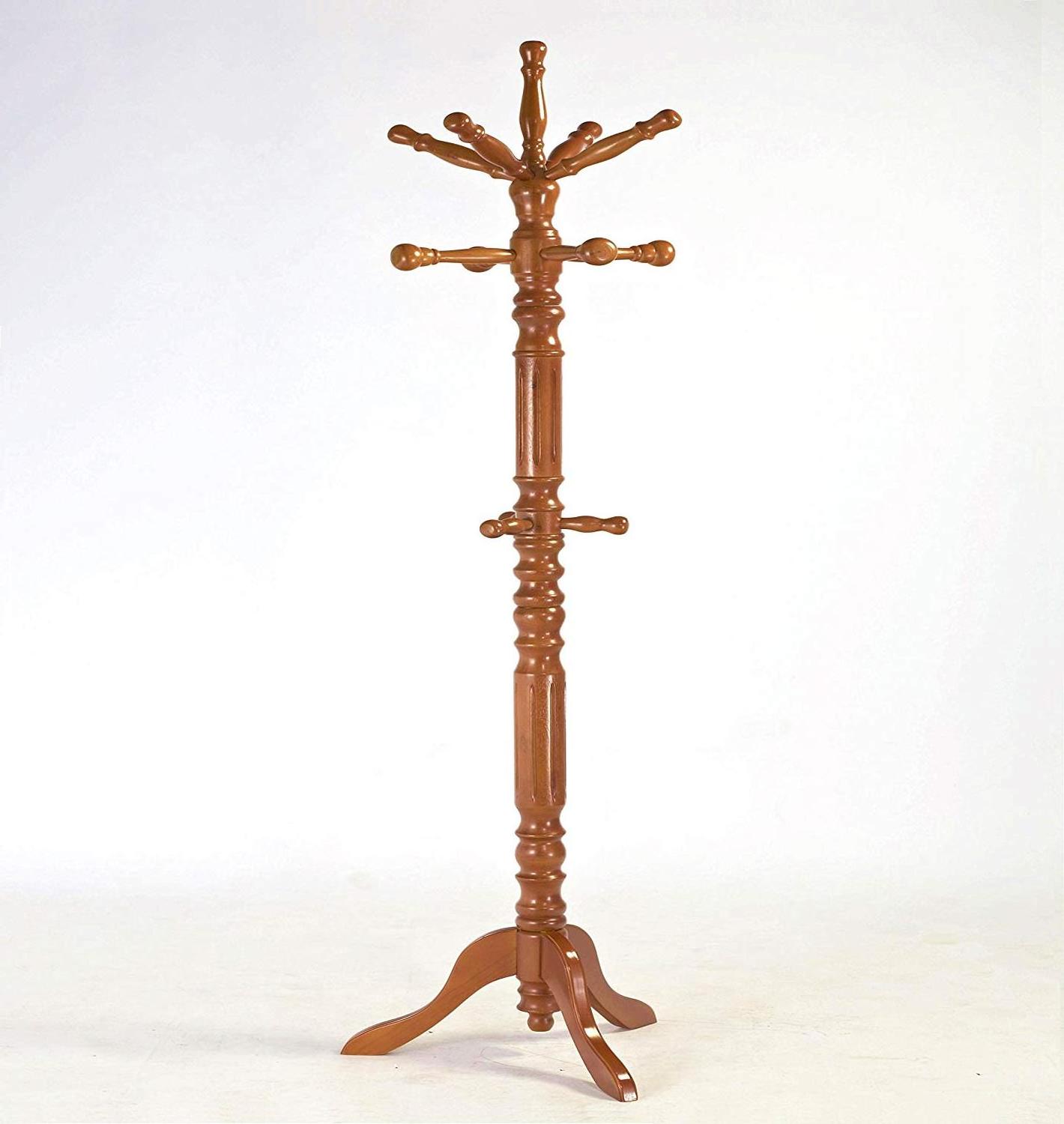 Home Bedroom Furniture Single Antique Wooden Hat Coat Clothes Rack stand