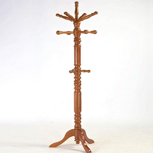 Home Bedroom Furniture Single Antique Wooden Hat Coat Clothes Rack stand