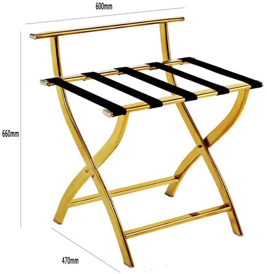 Wholesale home stainless steel luggage stand hotel wooden folding hotel luggage rack