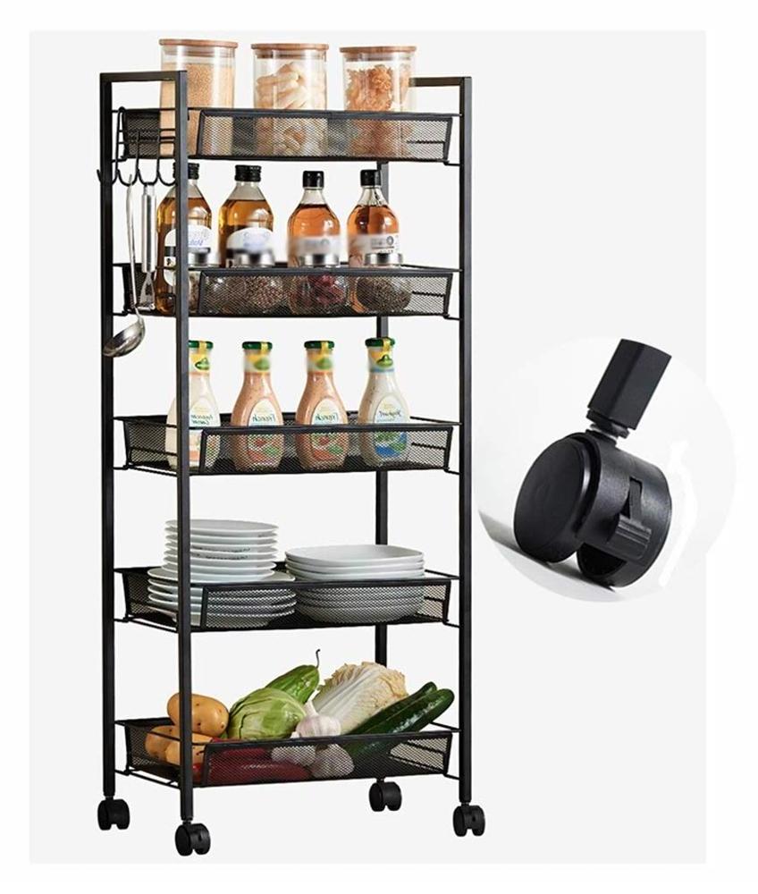 Kitchen Organizer Storage Shelf with Baskets Wholesale Metal Food Silver Storage Holders & Racks Store Display Stand Round